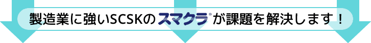 製造業に強いSCSKのスマクラが課題を解決します!